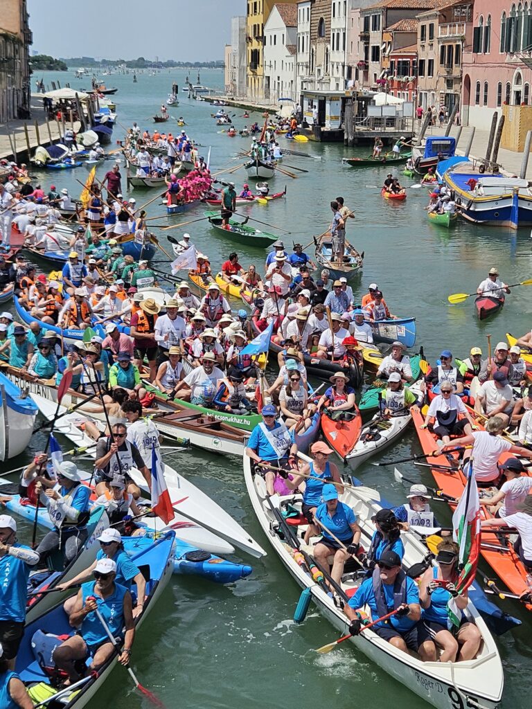 Gridlock on the Cannaregio canal. Photo by Michael Fisher.