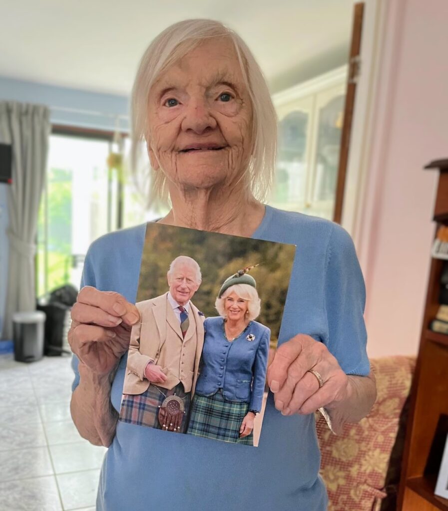 Val with her Royal birthday card.