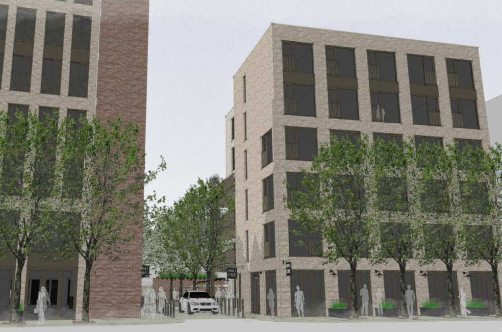 Artist impressions of the two new blocks of co-living apartments that will replace Asset House on Penarth Road in Cardiff. Photo: CW Architects.