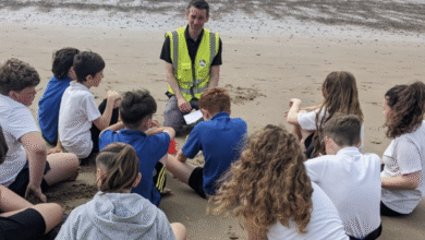 Lectures on the beach for Barry pupils.