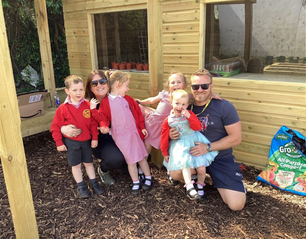 The garden is being enjoyed by pupils.