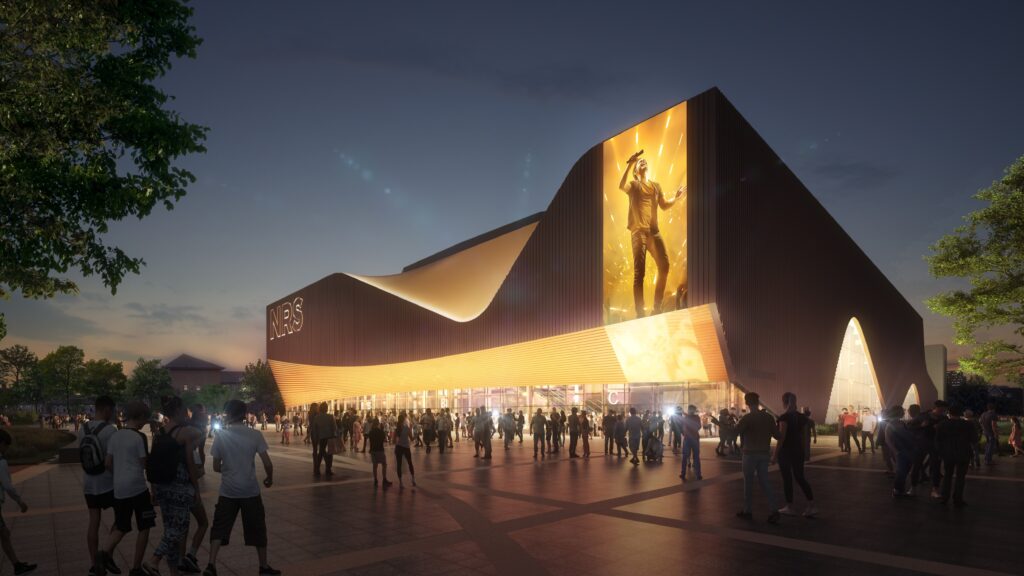 An artist's impression of what the new indoor arena planned for Butetown in Cardiff could look like. Photo: Populous.