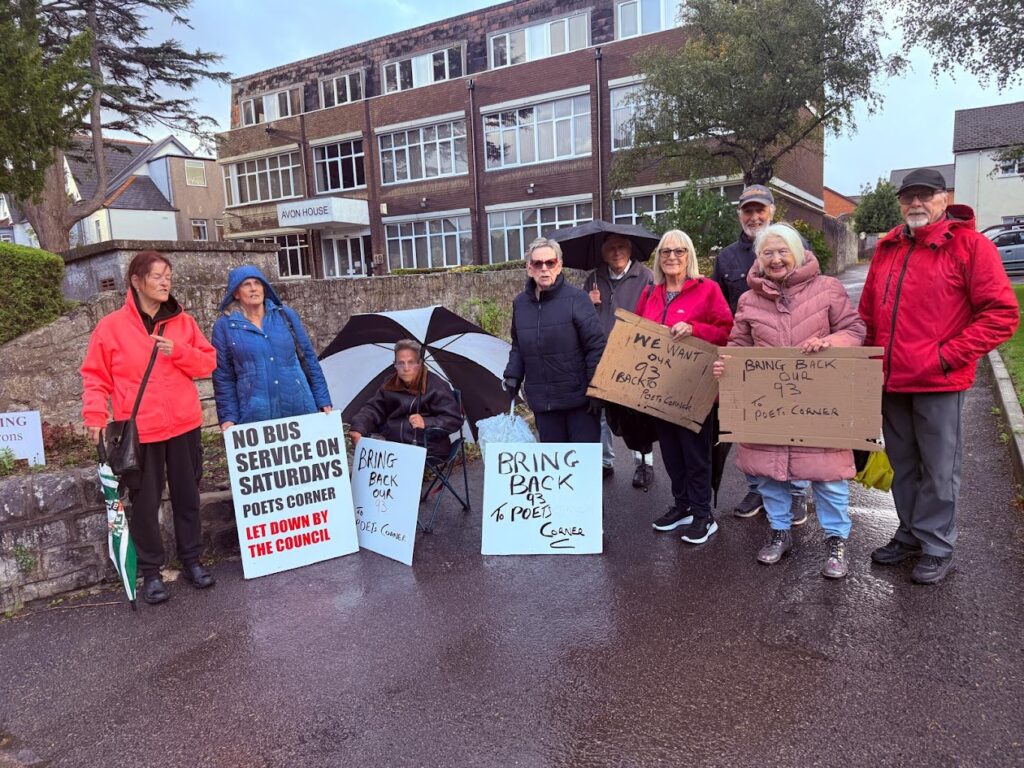 Protestors braved the stormy weather to highlight their case.