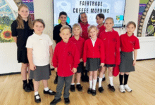 The St Andrews Major School eco-committee at the Fairtrade coffee morning.