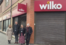 Pictured outside the old Wilko store in Barry are from left to right:  Natasha Davies (Major Projects, Vale Council regeneration); Marcus Goldsworthy (Vale Council Director of Place); Lorna Cross (Vale Council’s operational manager, property) and Cllr Lis Burnett.
