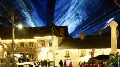 Last year’s laser show. (Photo by Alan R Thomas, Instagram @art.wales311)