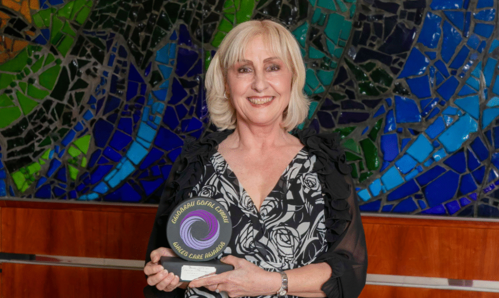 Chrissy Darby with her award.