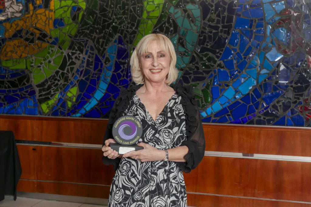 Chrissy Darby with her award.