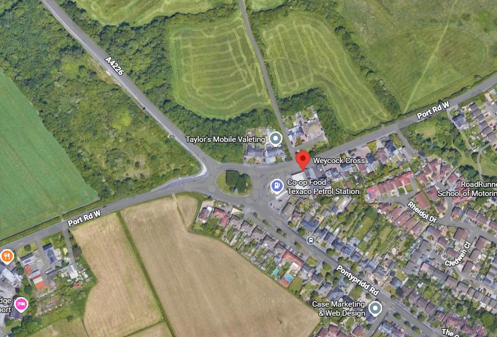 Weycock Cross Roundabout In Barry. Photo: Google