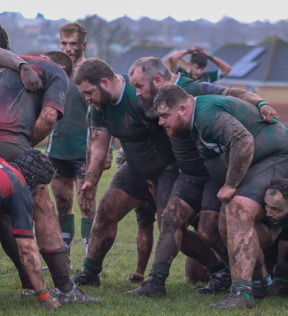 Down and dirty. Barry’s scrum was in dominant form against Llanishen. Picture: Cam Prosser.