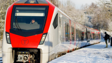 Train and snow