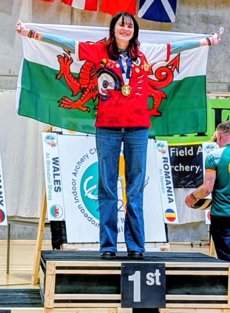 Annabel on the podium with her gold medal.