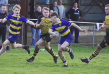 Ellis O’Grady cuts through the Cilfynydd defence. Photo by Judith Dutton. 