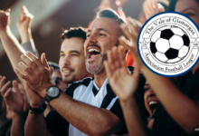 Spectators celebrating success.