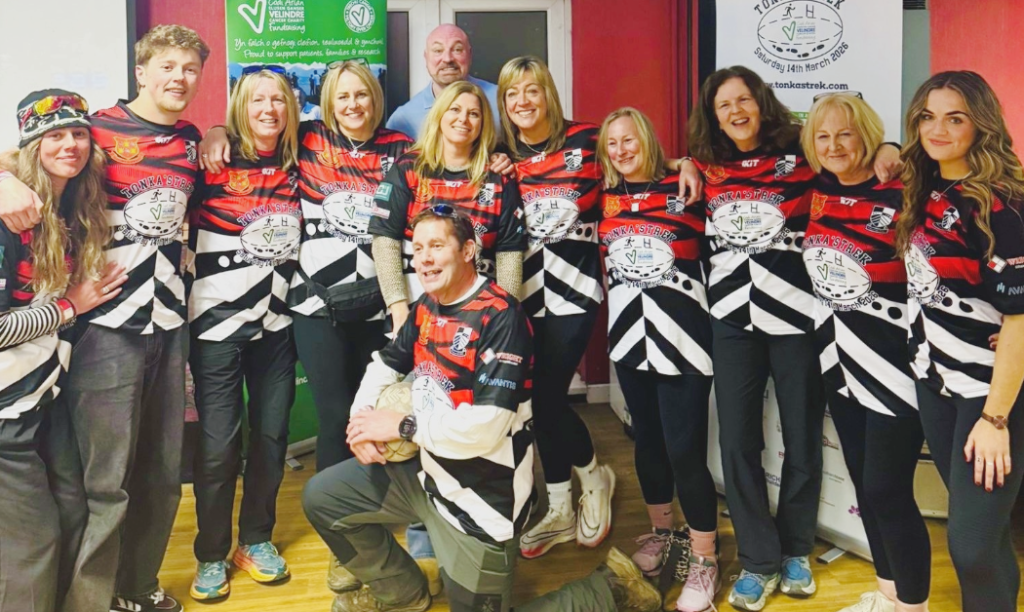 The Tonka’s Trek committee in their Llantwit Major / Pontypridd shirts.