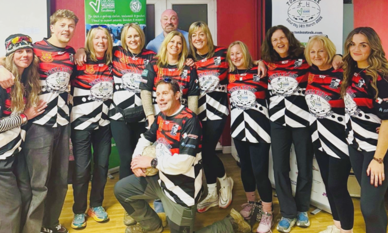 The Tonka’s Trek committee in their Llantwit Major / Pontypridd shirts.