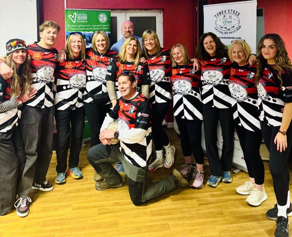 The Tonka’s Trek committee in their Llantwit Major / Pontypridd shirts.
