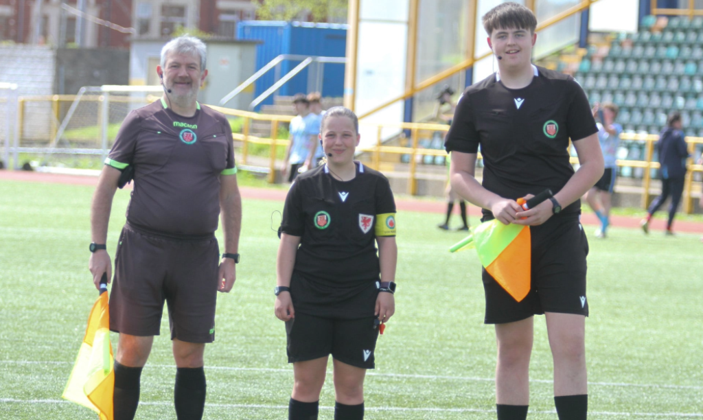 Tiana Brown with her assistants, Mark Bowen (left) and Myles Chapman.