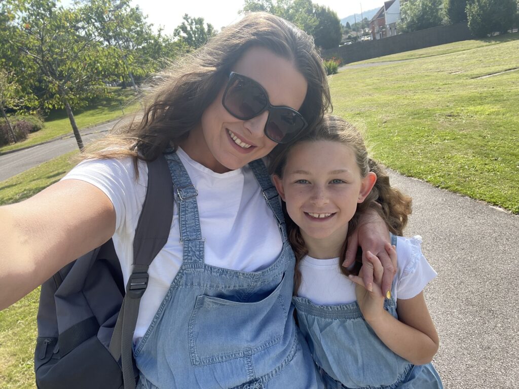 Alicia with mum Amanda. Photo: Brain Tumour Research.