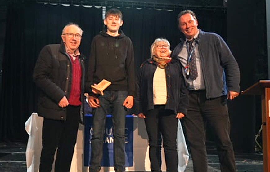 Jack Robson with John and Sharon of Marcross Farm and Mr Tomsa (right).