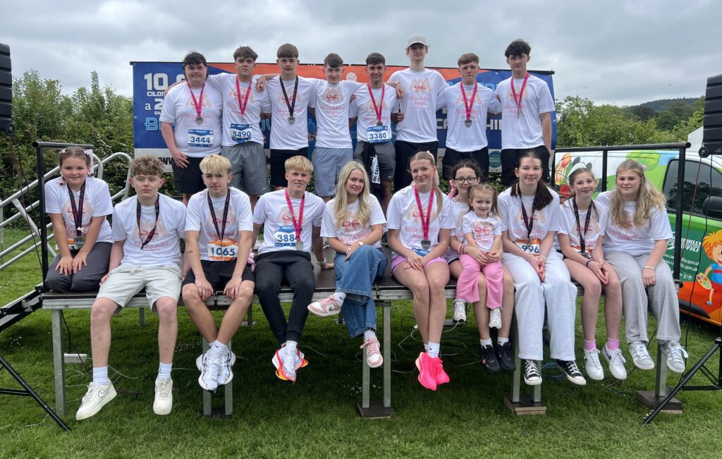 The youngsters with their medals. Photo: Brain Tumour Research.