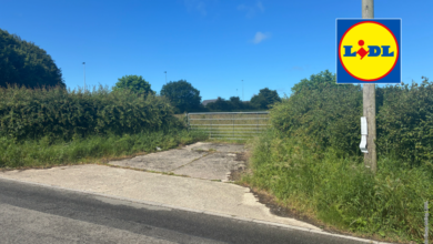 | The entrance to the proposed Lidl site n Llanmaes. Photo Kieran Molloy, LDRS.