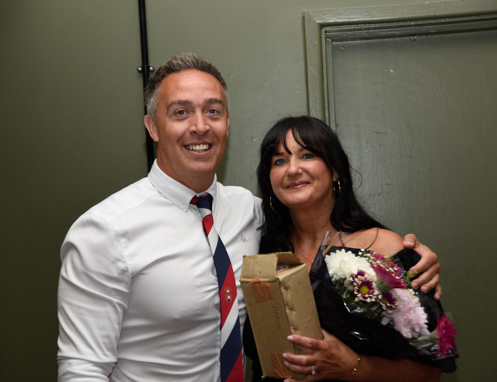Coach Marc Davies and physio Andrea Painter.