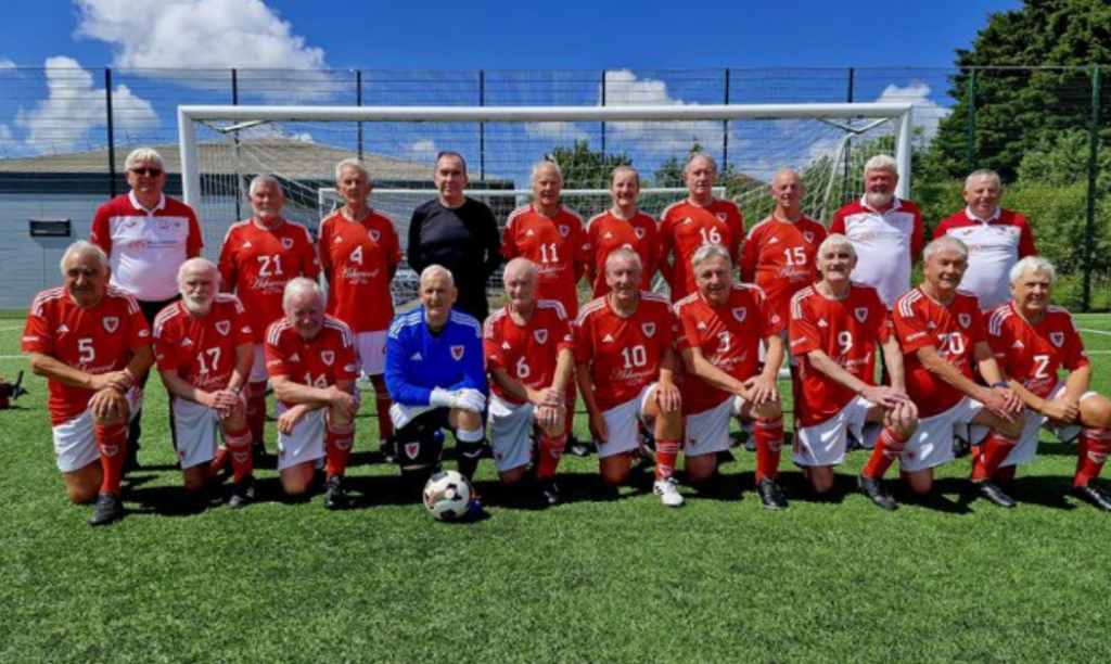 The victorious Wales over-75 team.