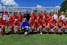 The victorious Wales over-75 team.