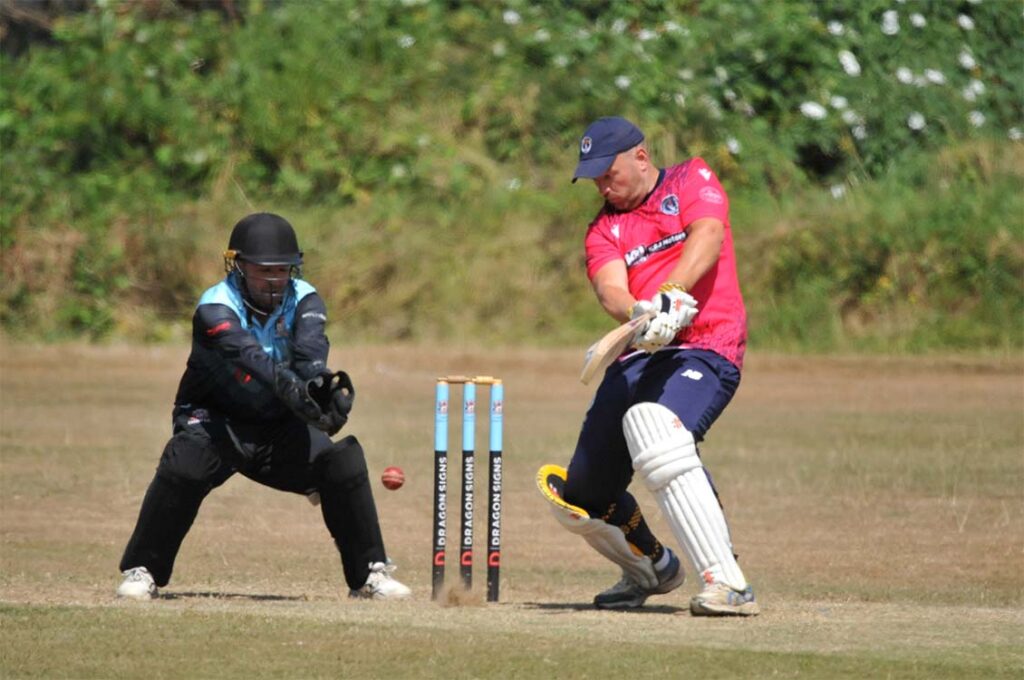 Matthew Evans at the crease.