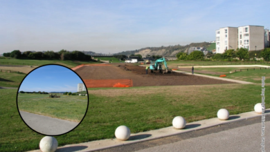 New Park, The Knap was created some 20 years ago on the site of the former Lido. Photo Tony Hodge, Geograph.