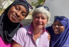 Barbara Connell with Kaddijatouand her sister.