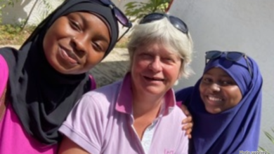 Barbara Connell with Kaddijatouand her sister.