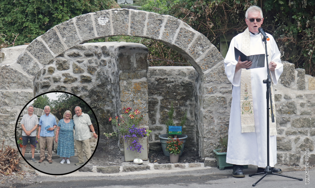Canon Edwin Counsell rededicates Samson’s Well. Photo: James Wild.