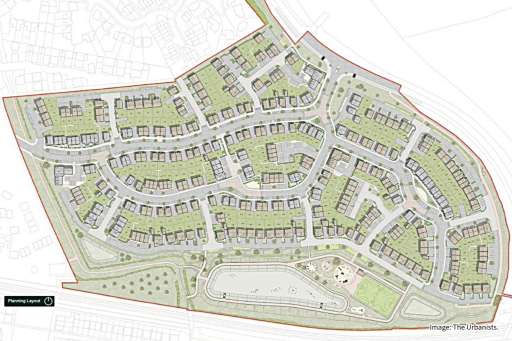 A map of the proposed development in Thoose. Image: The Urbanists.