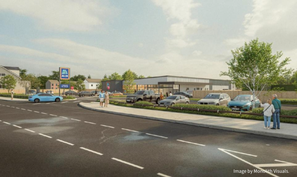 An artist impression of what the new store will look like. Image by Monolith Visuals.