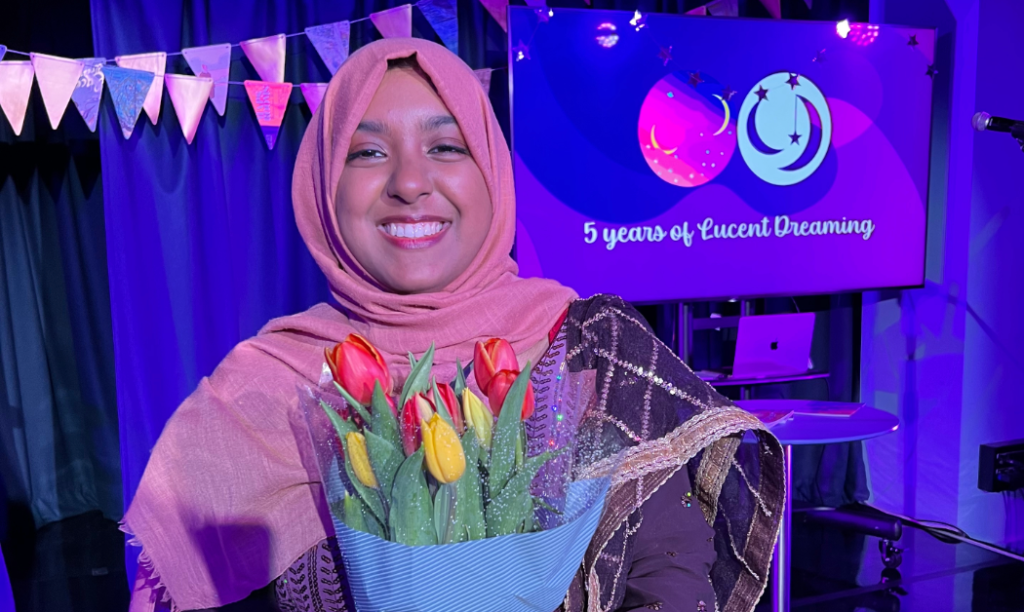 Jannat Ahmad, pictured at Lucent Dreaming’s fifth anniversary celebrations.