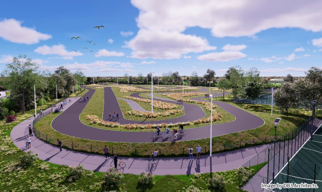 A CGI showing how a cycle circuit could look. Image by DB3 Architects.