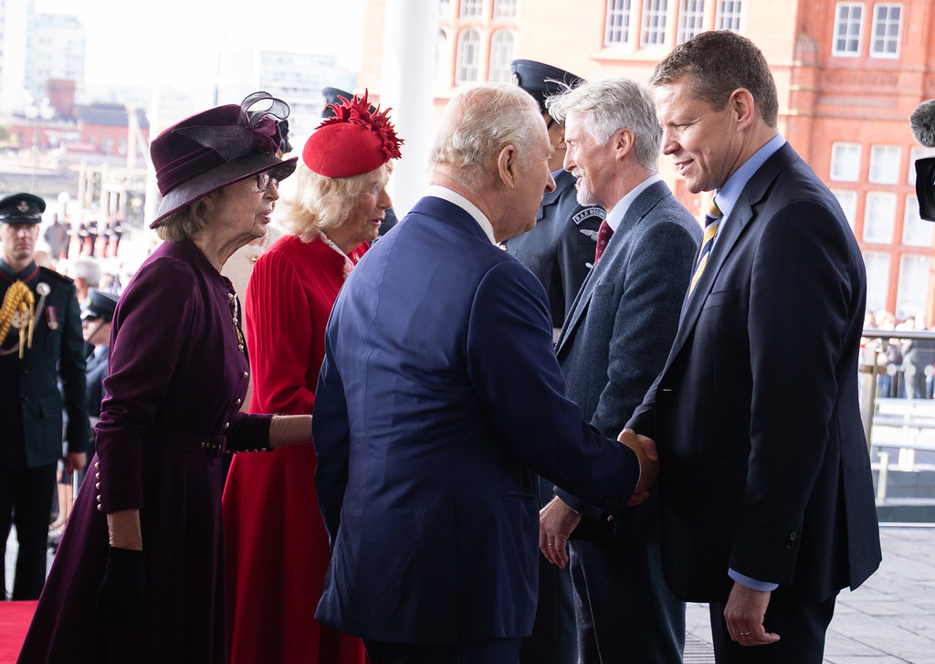 The King meeting Rhun ap Iorwerth for the first time since becoming First Minister. Photo: Welsh Parliament. 