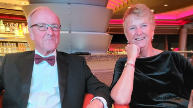 Terry and Lorraine enjoying the delights of travelling.
